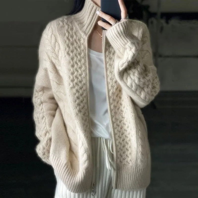 Solène™ – Cardigan torsadé en cachemire