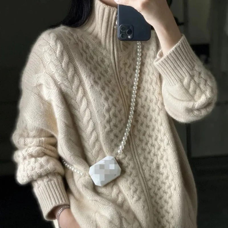 Solène™ – Cardigan torsadé en cachemire