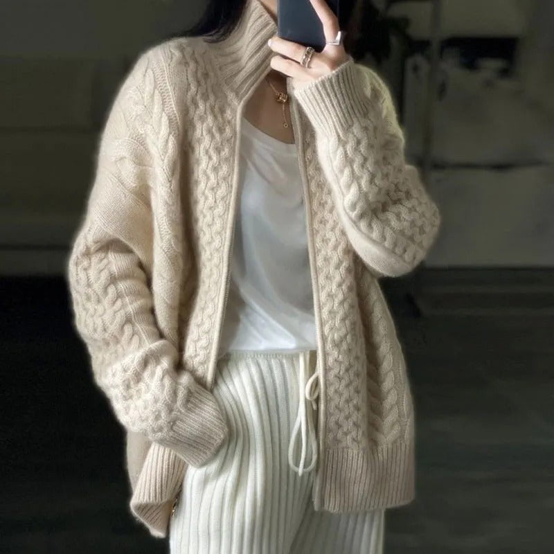 Solène™ – Cardigan torsadé en cachemire