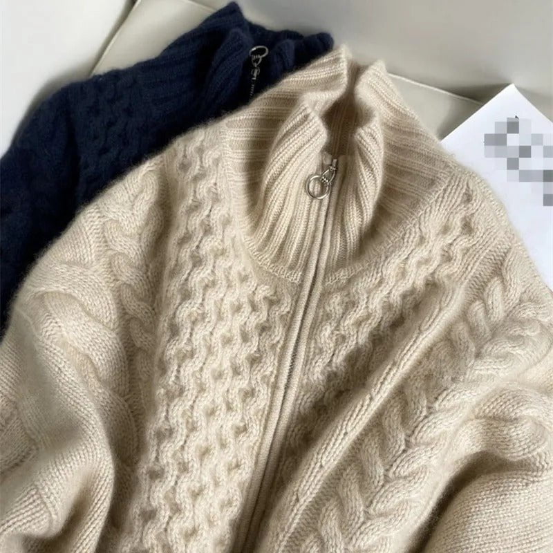 Solène™ – Cardigan torsadé en cachemire