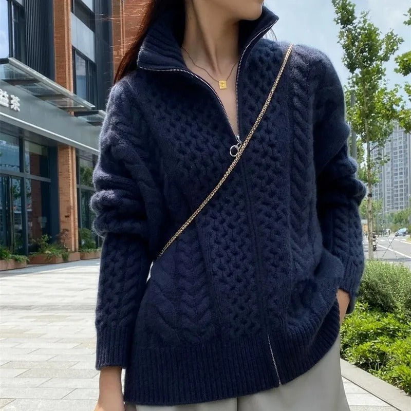 Solène™ – Cardigan torsadé en cachemire