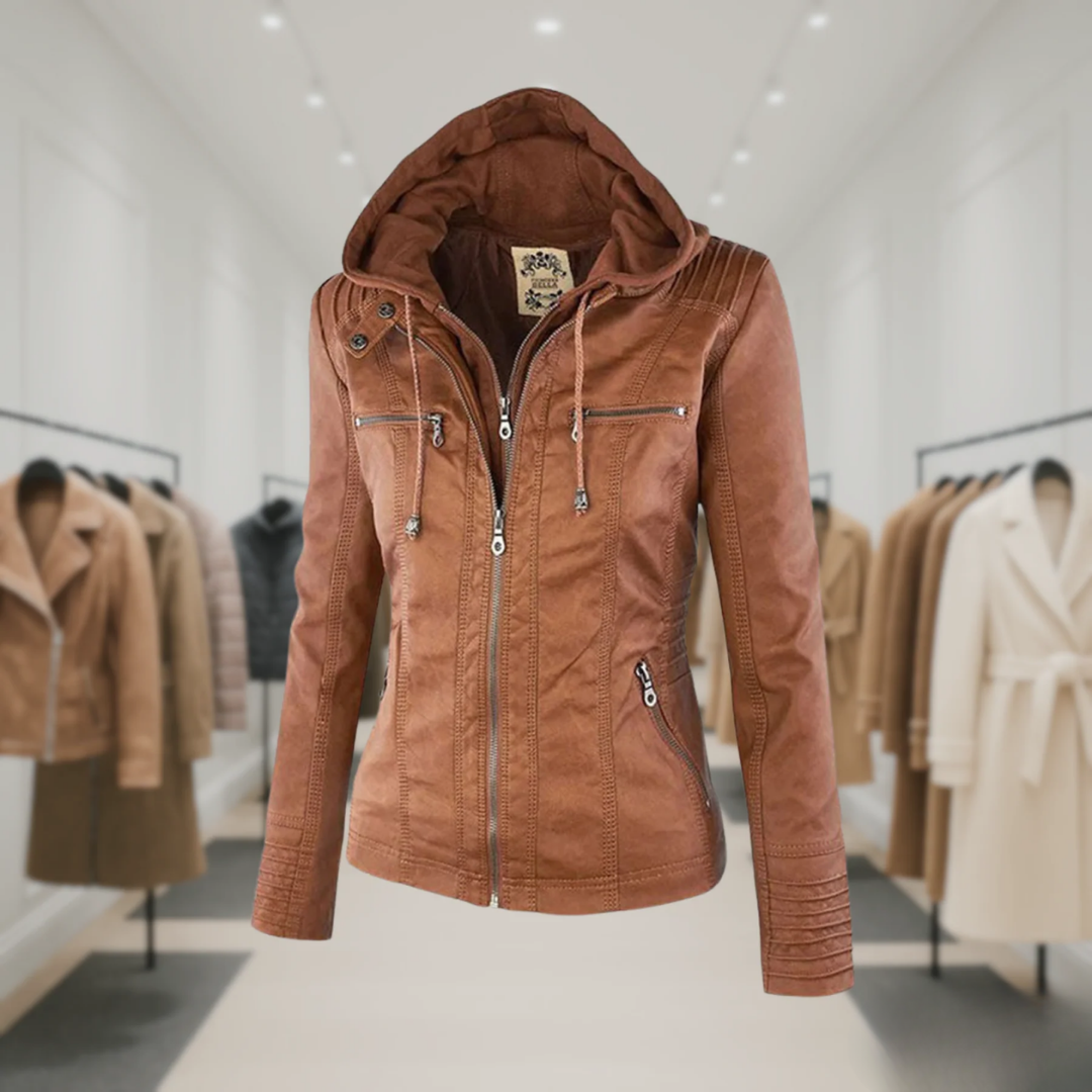 Odessa | Veste En Cuir Imperméable À Capuche