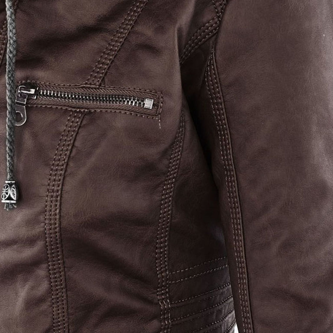 Odessa | Veste En Cuir Imperméable À Capuche