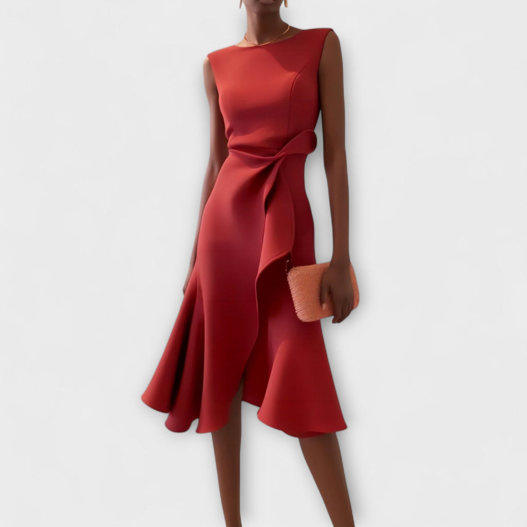 Cornelie | Robe Midi Asymétrique Drapée