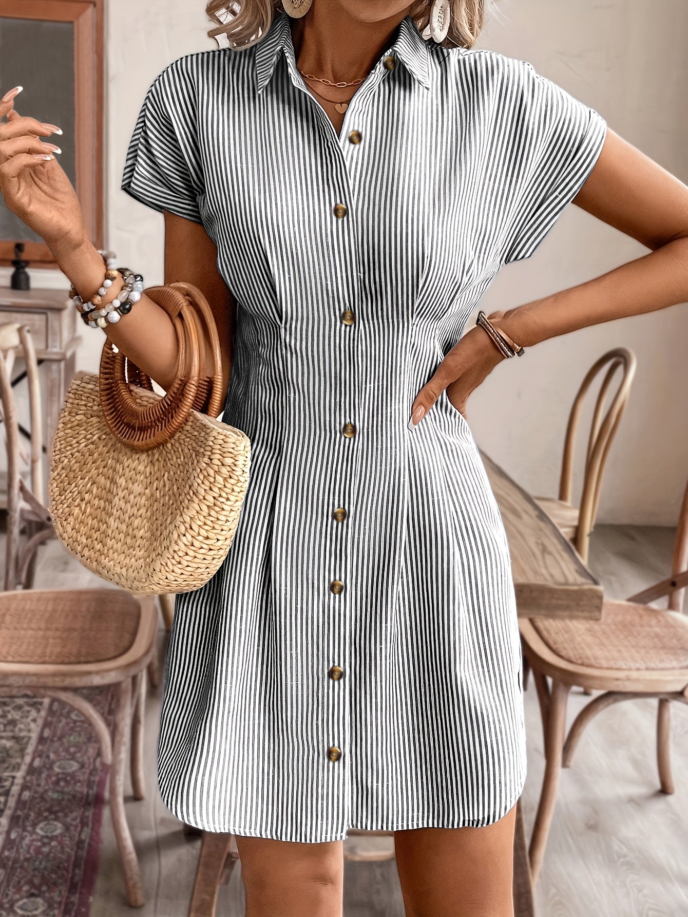Faustine | Robe Décontractée à Rayures
