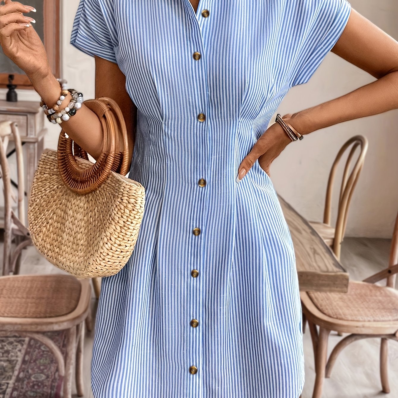 Faustine | Robe Décontractée à Rayures