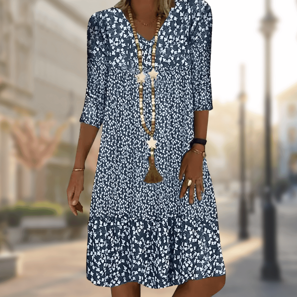 Naila | Robe Élégante À Imprimé