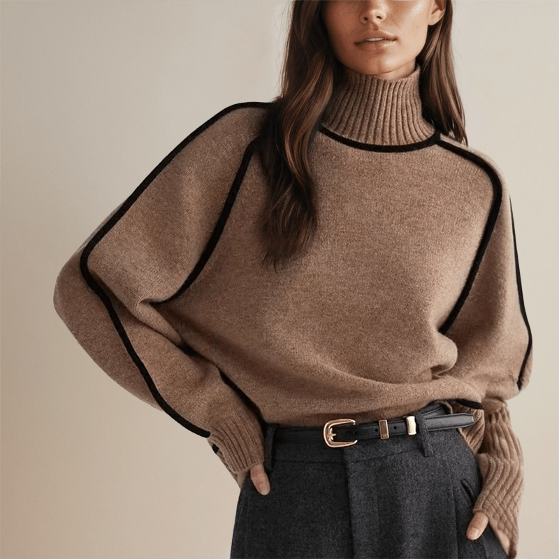 Malia | Pull Col Roulé Couture