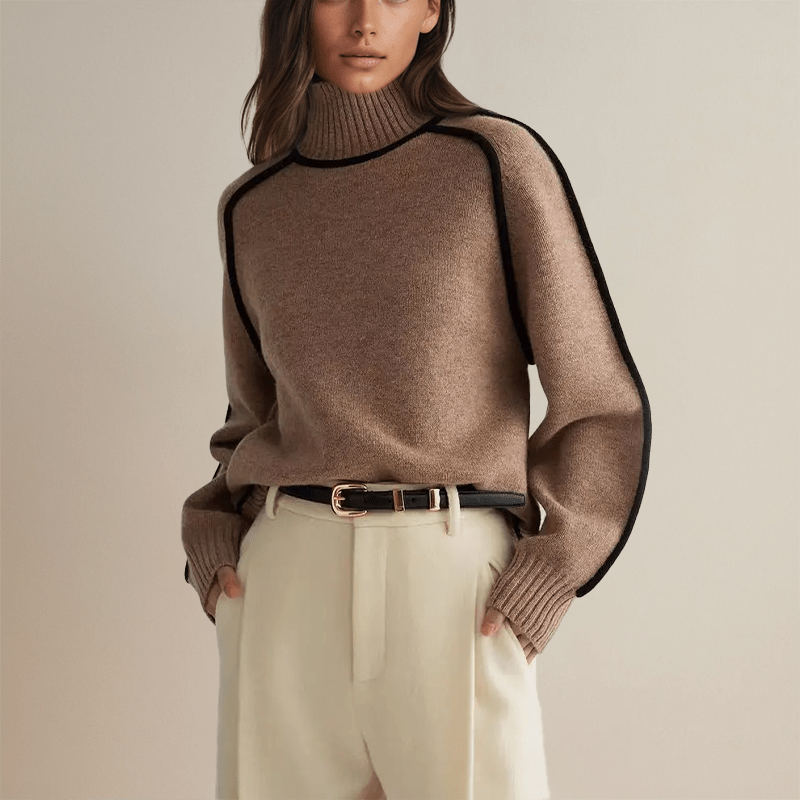 Malia | Pull Col Roulé Couture