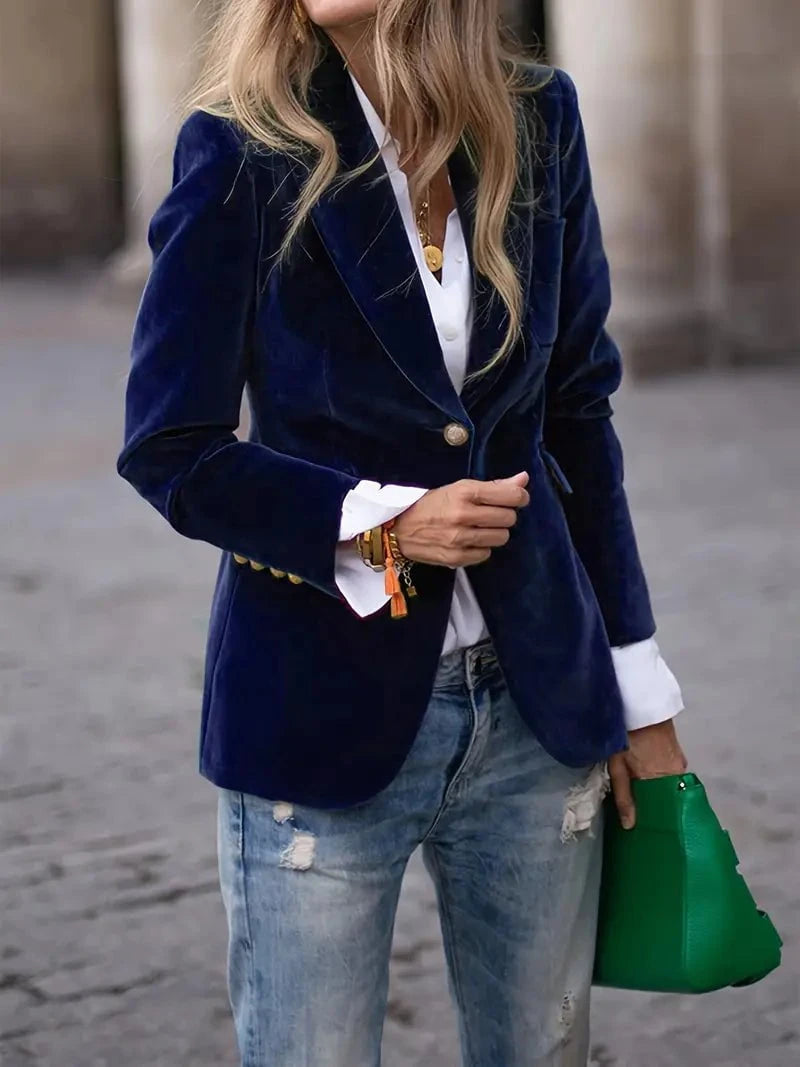 Isla | Blazer Élégant En Velours