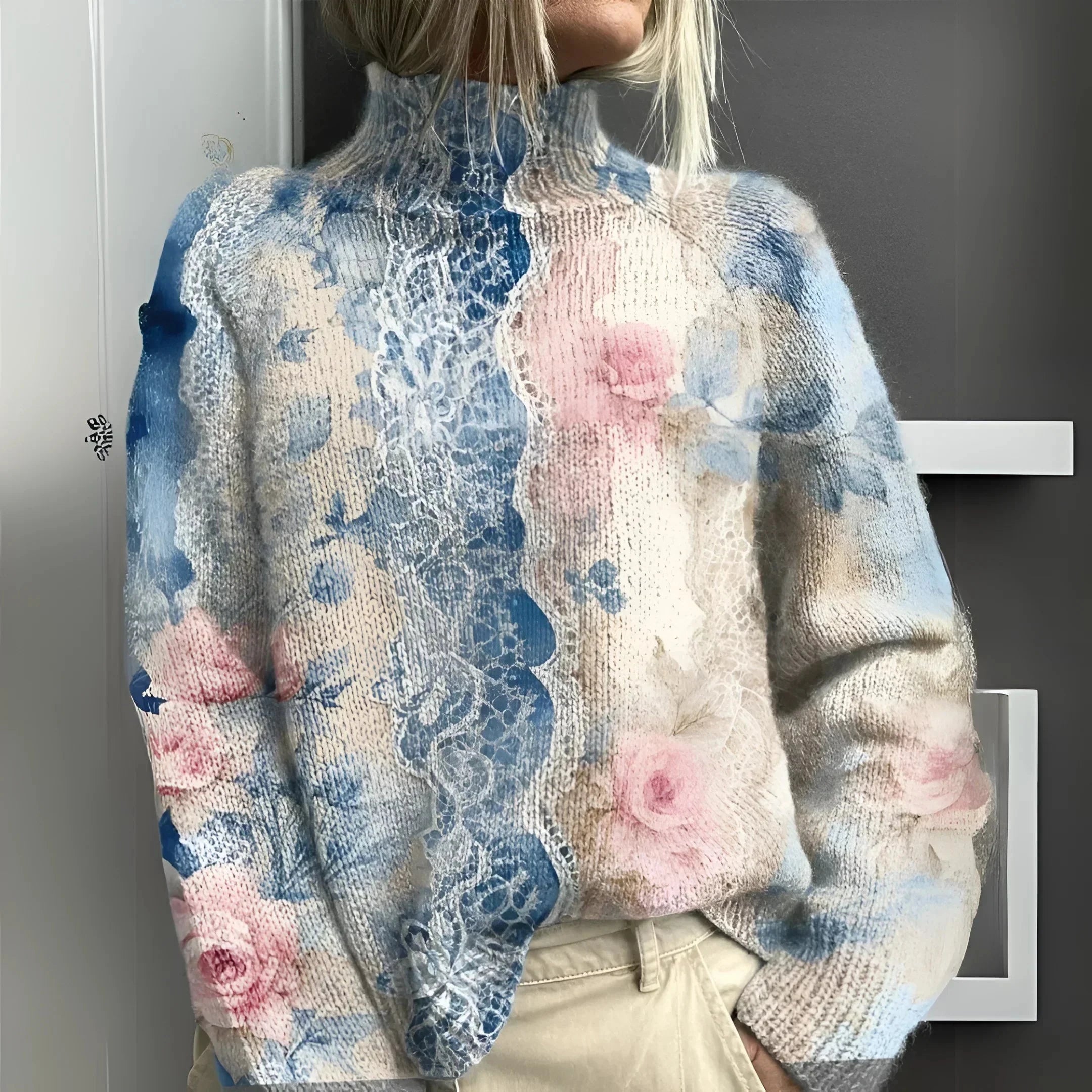 Lieke | Pull Col Roulé Chaud en Maille