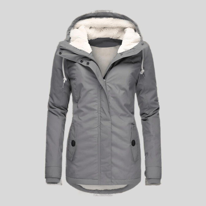 Alienor | Veste Longue Imperméable avec Capuche et Doublure