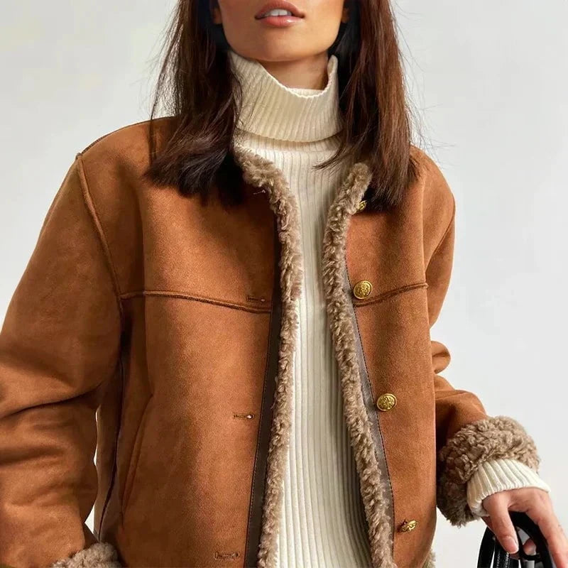 Lenoir™ | Manteau en peau de mouton avec boutons