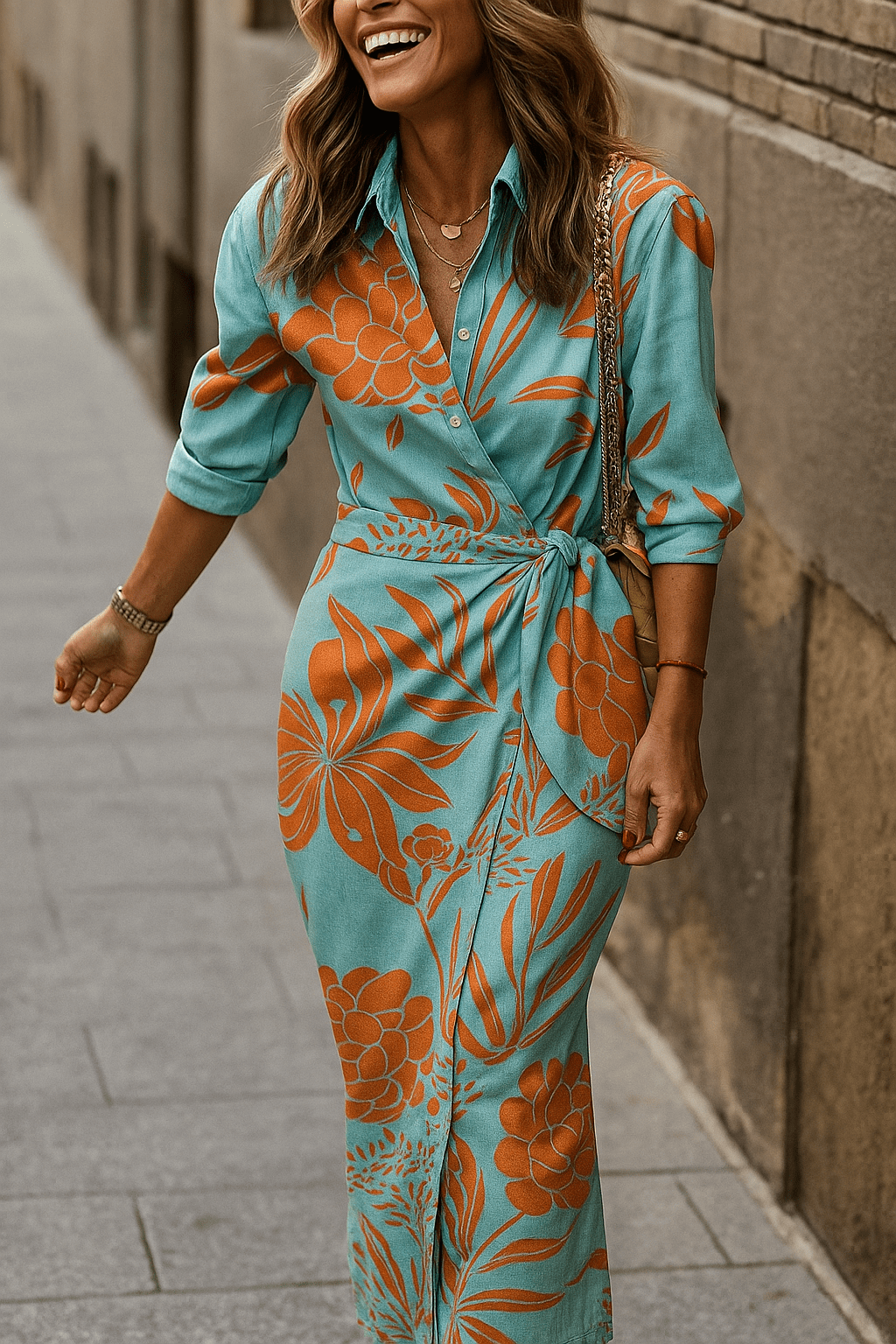 Louisa™ – Robe Portefeuille d’Été avec Col Structuré