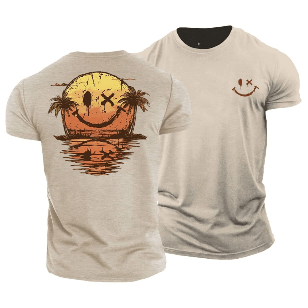 T-shirt Smiley d’été – Détente, soleil et touche décalée
