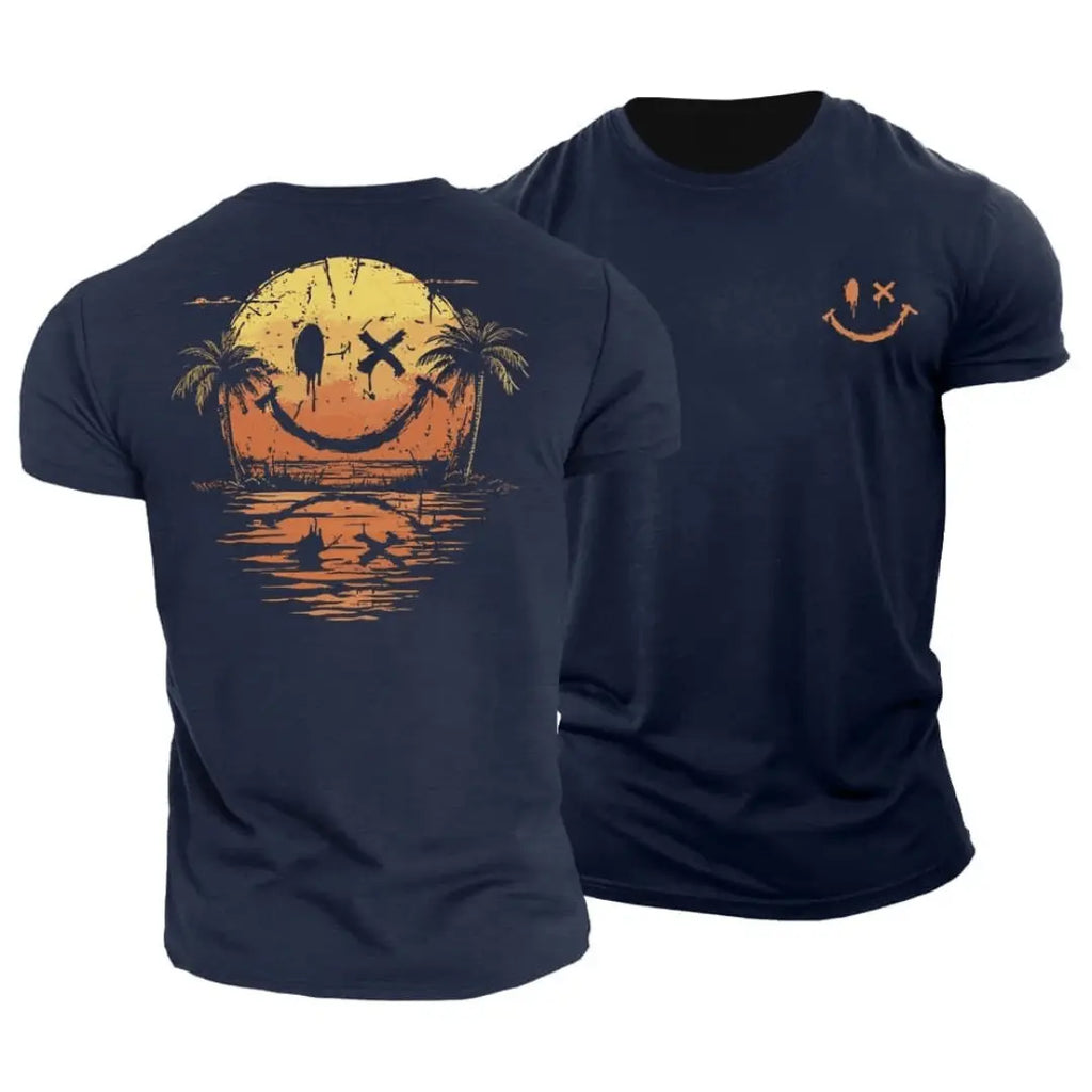 T-shirt Smiley d’été – Détente, soleil et touche décalée