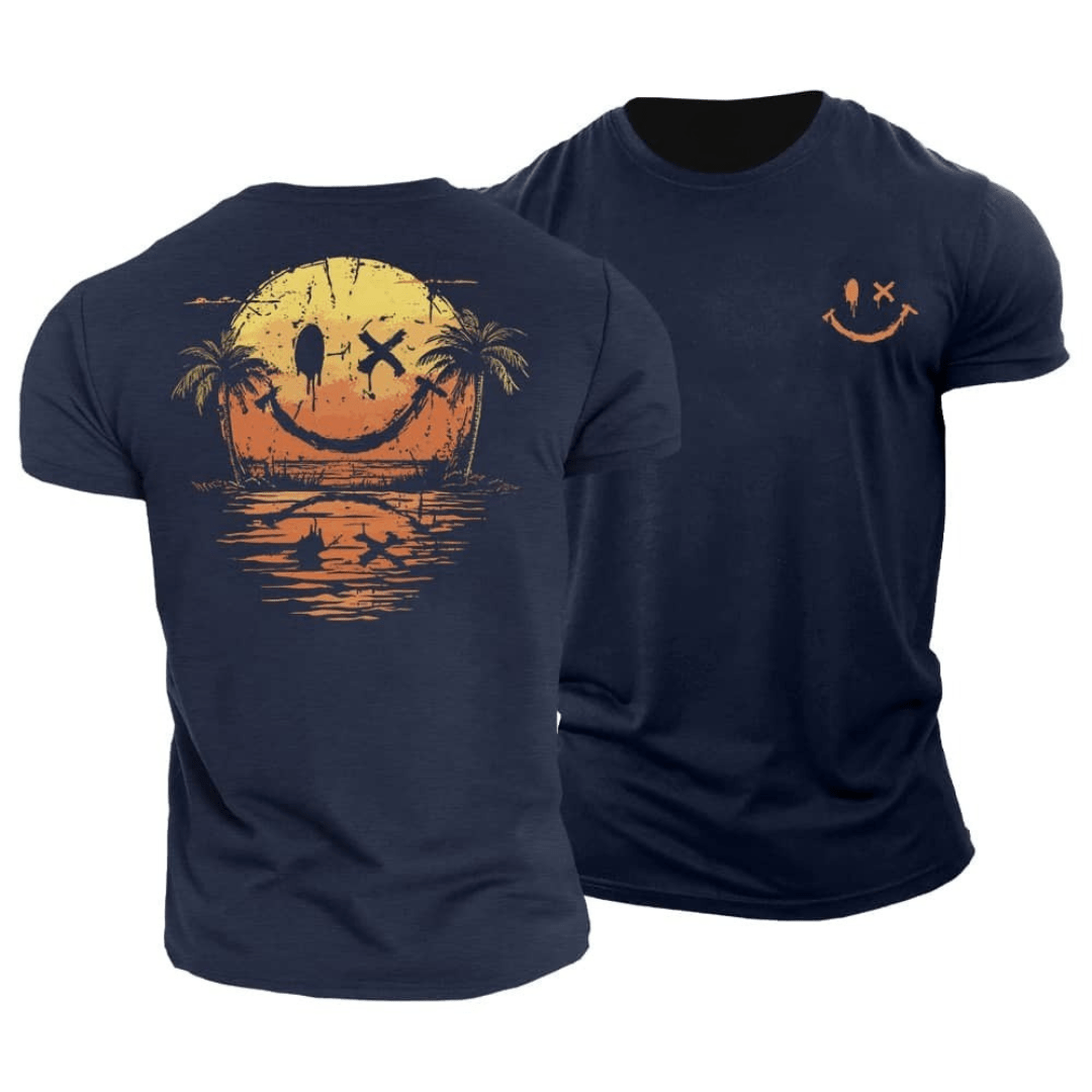T-shirt Smiley d’été – Détente, soleil et touche décalée