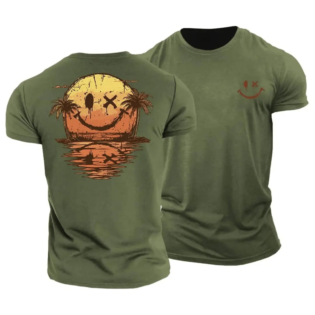 T-shirt Smiley d’été – Détente, soleil et touche décalée