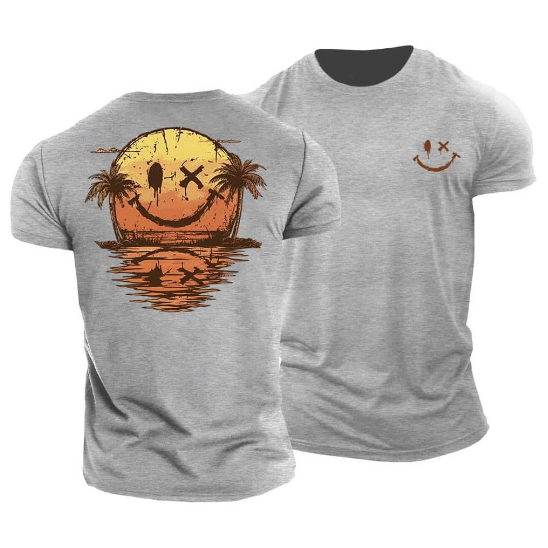 T-shirt Smiley d’été – Détente, soleil et touche décalée