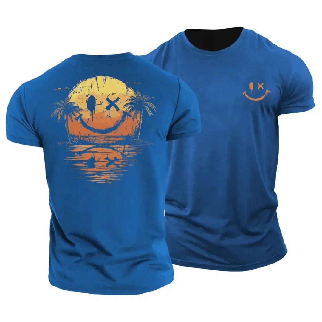 T-shirt Smiley d’été – Détente, soleil et touche décalée