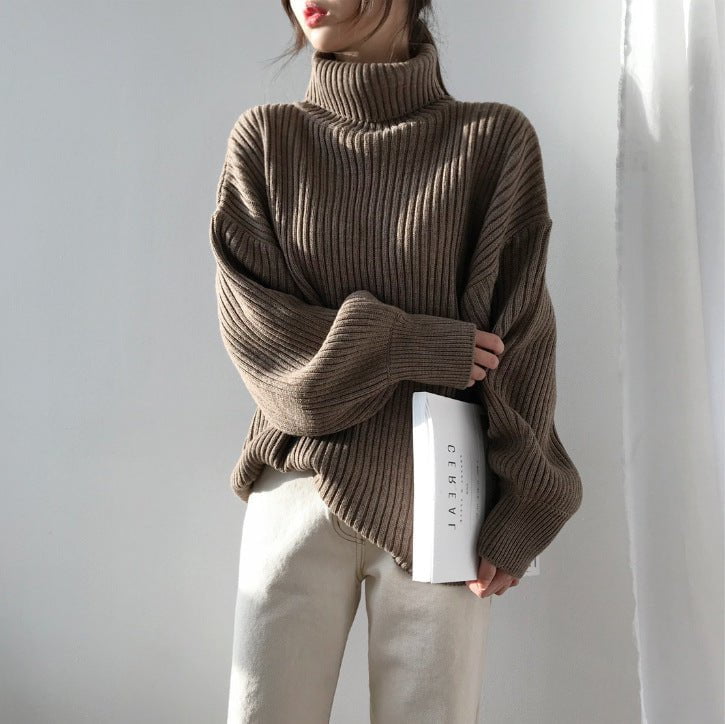 Lenoir™ | Luxe Pull à col roulé et à manches ballon