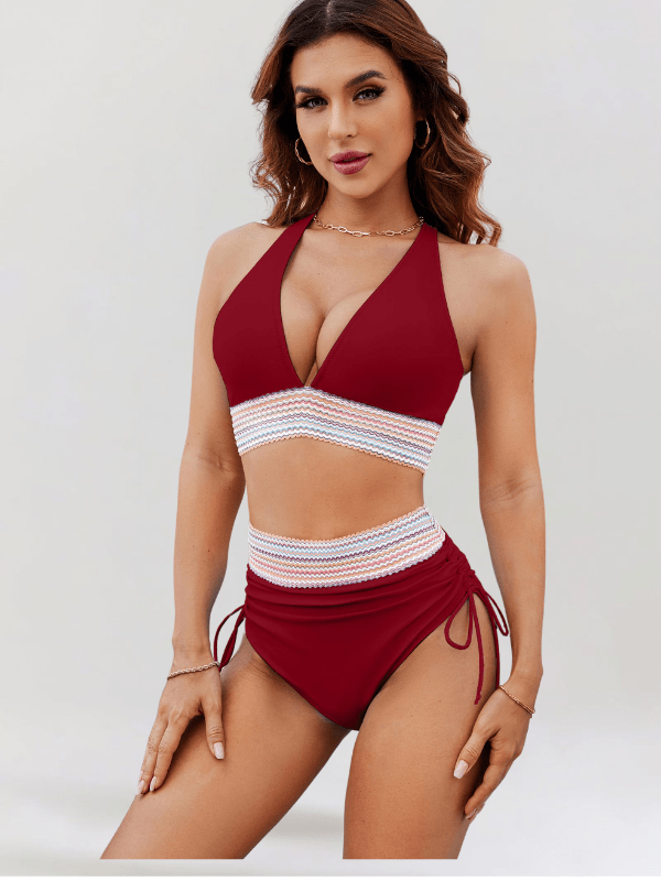 Anne™ | Ensemble de bikini taille haute avec effet ventre plat
