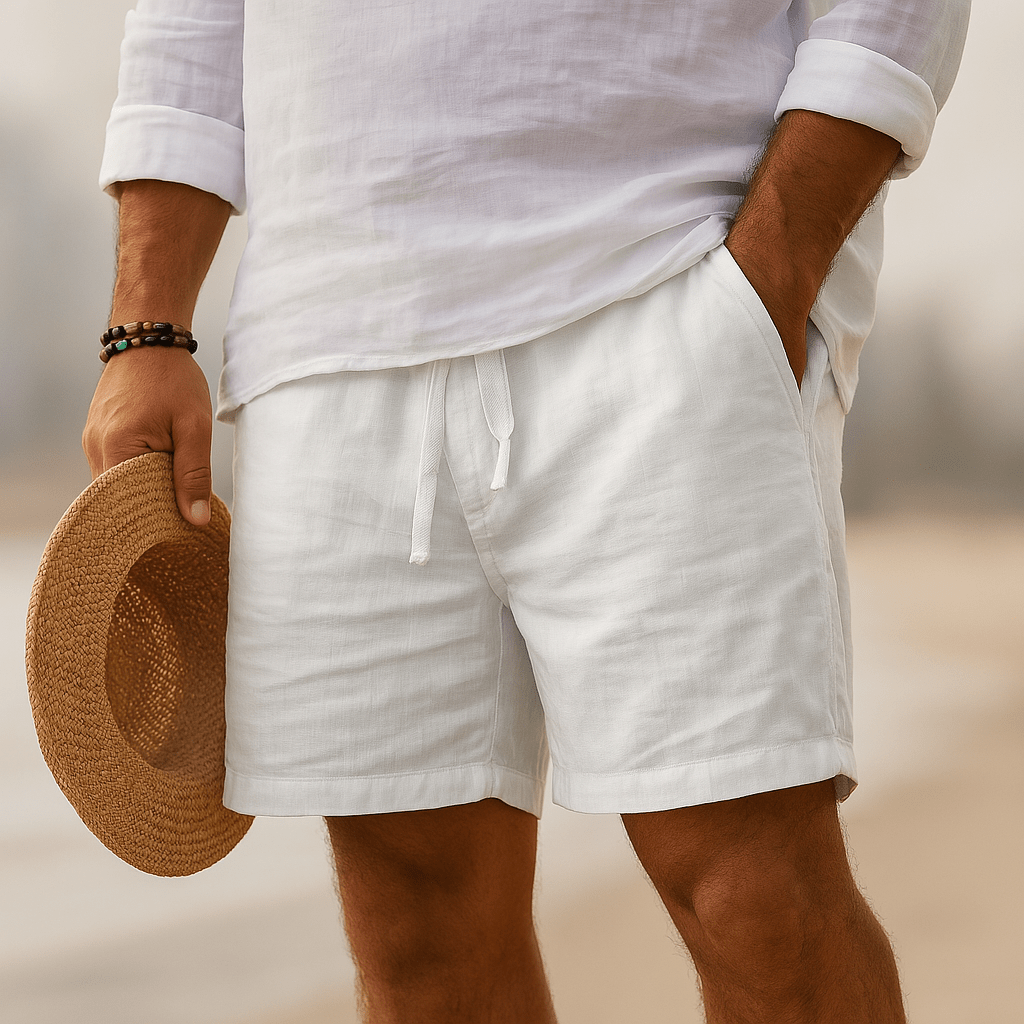 Lenoir™ | Short élégant en lin à taille élastique