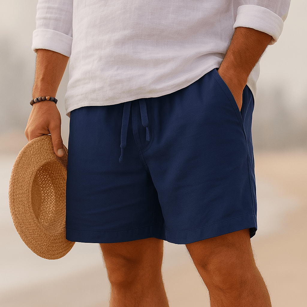 Lenoir™ | Short élégant en lin à taille élastique