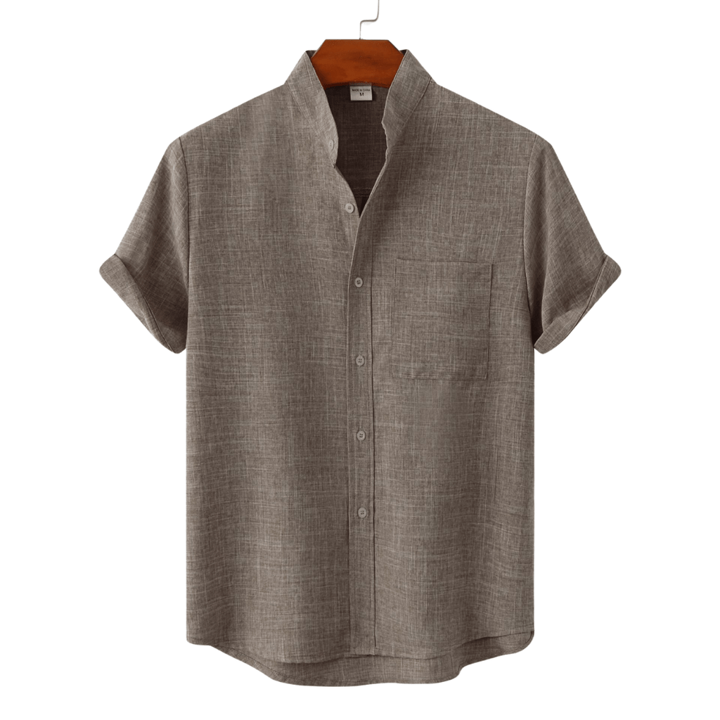 Lenoir™ | Chemise en coton unie avec boutons