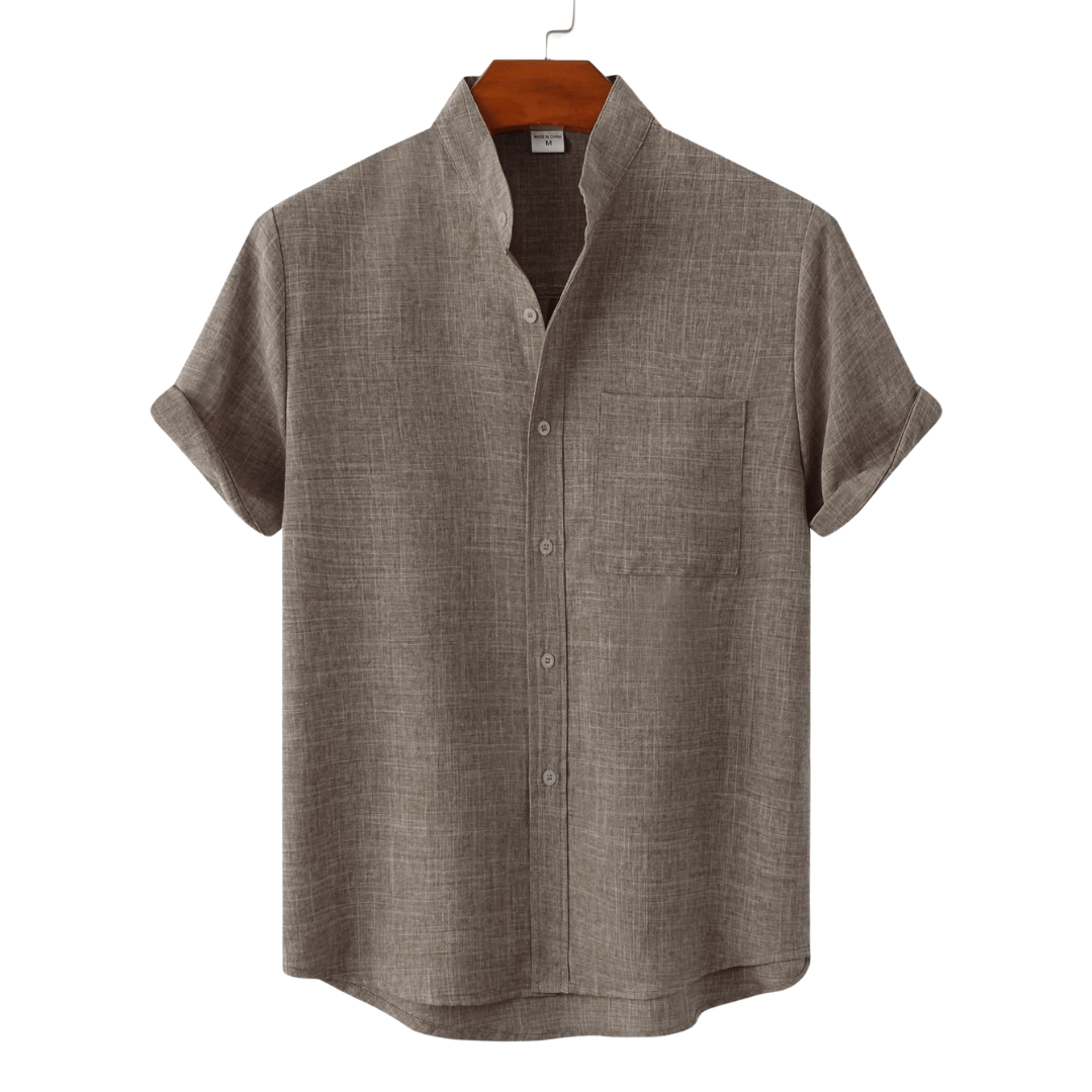 Lenoir™ | Chemise en coton unie avec boutons