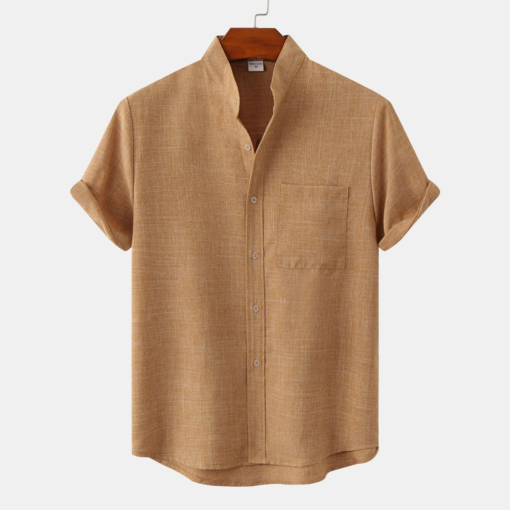 Lenoir™ | Chemise en coton unie avec boutons