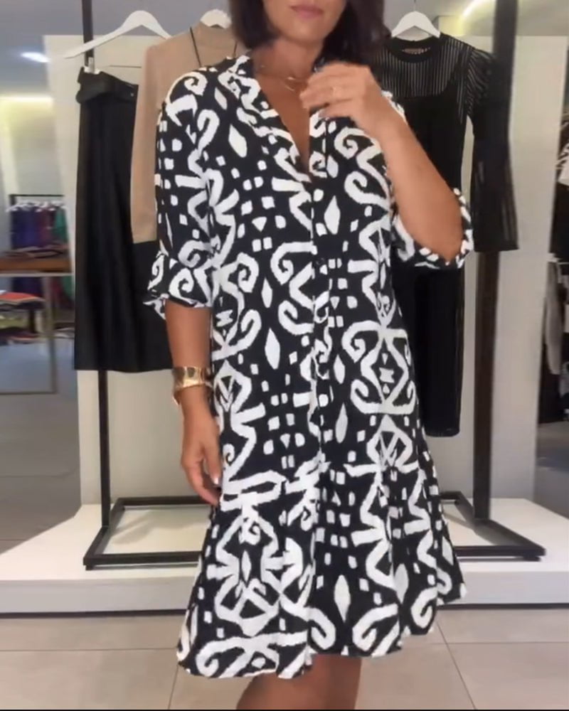 Isabelle™ - Robe Élegante Imprimée à Col V