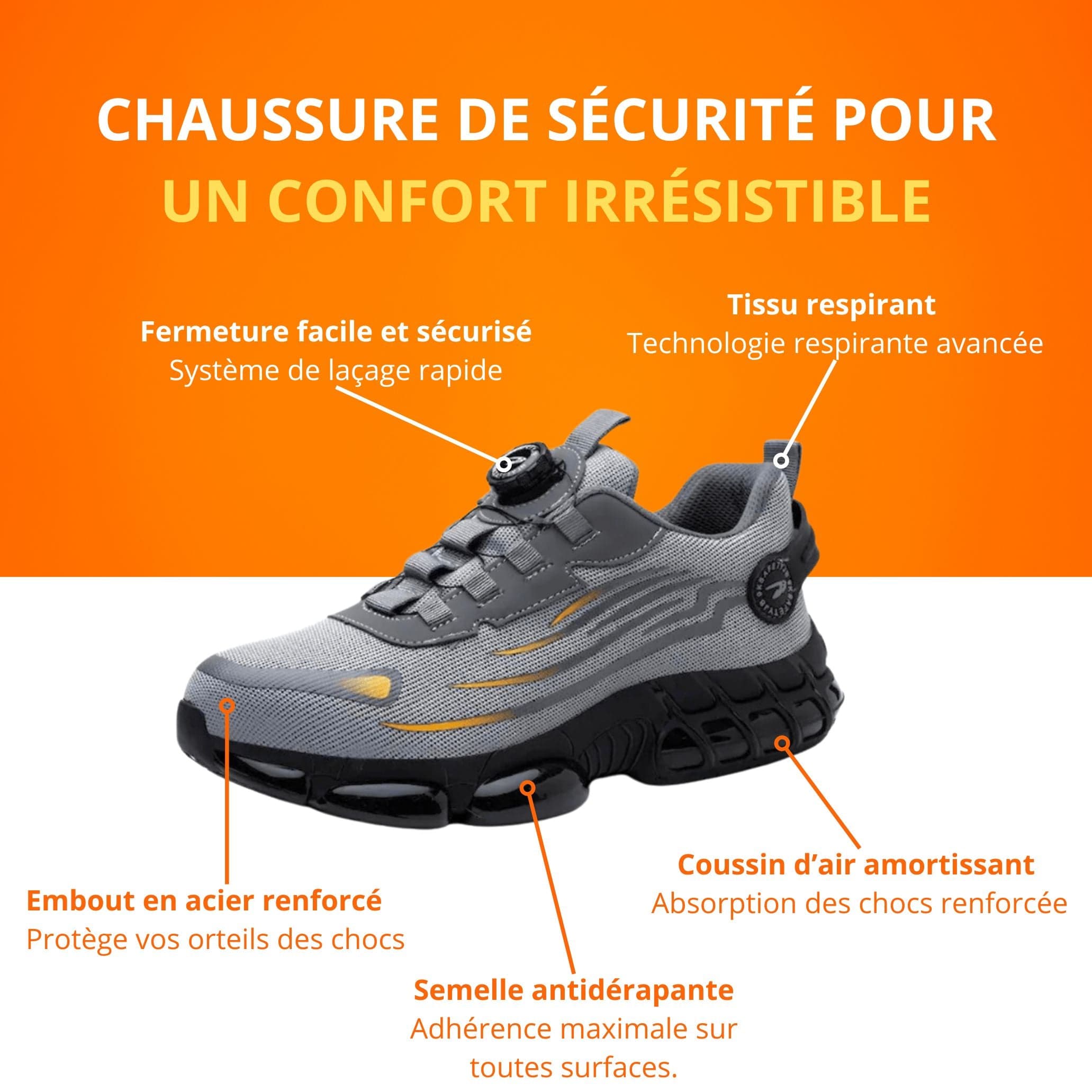 Lenoir™ | Chaussures de sécurité à protection renforcée et confort optimal