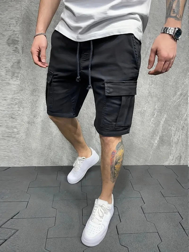 Lenoir™ | Short cargo décontracté à taille non élastique avec cordon