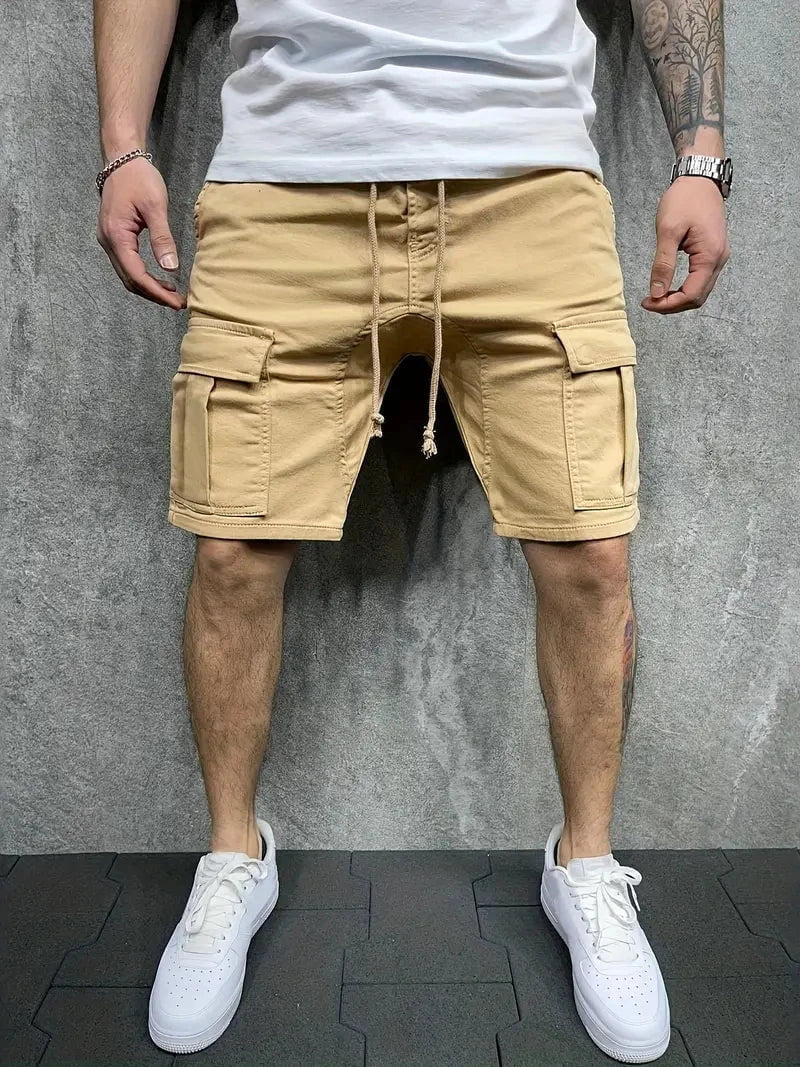 Lenoir™ | Short cargo décontracté à taille non élastique avec cordon