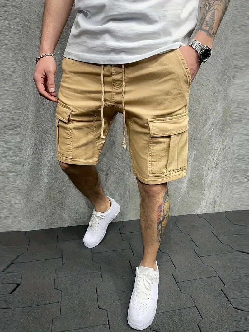 Lenoir™ | Short cargo décontracté à taille non élastique avec cordon