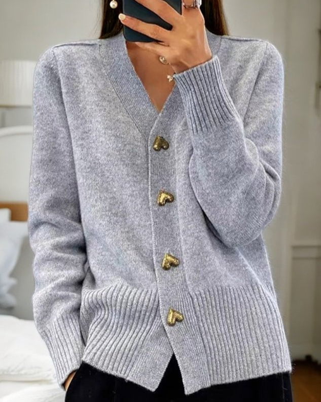 Lenoir | Cardigan Élégant avec Boutons en Cœur