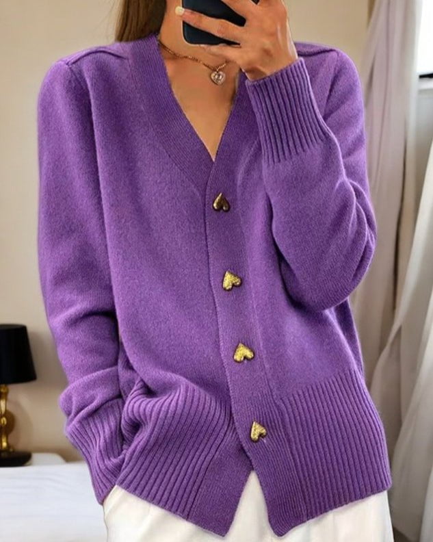 Lenoir | Cardigan Élégant avec Boutons en Cœur