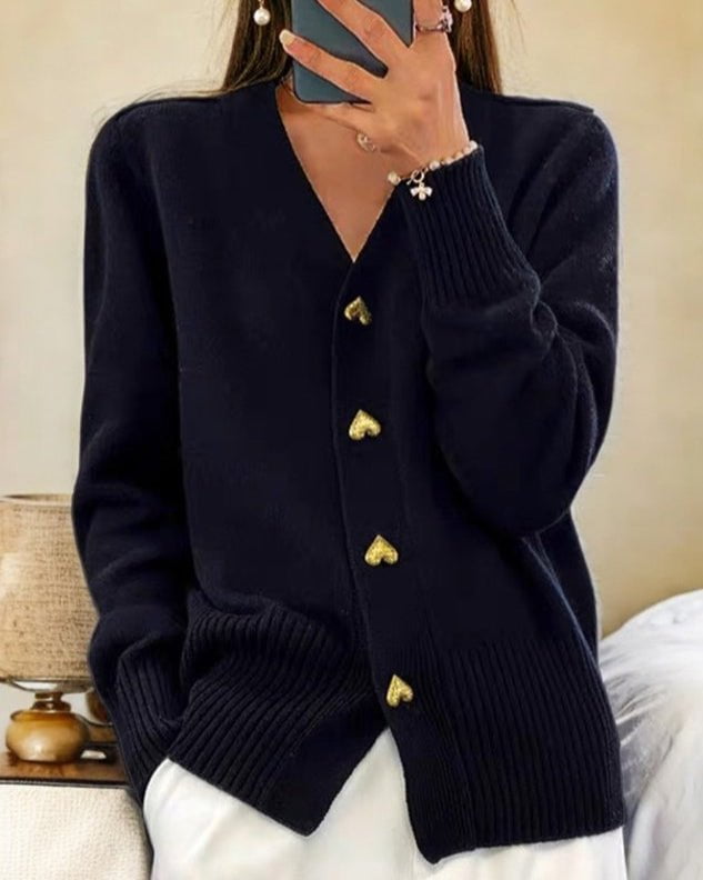 Lenoir | Cardigan Élégant avec Boutons en Cœur