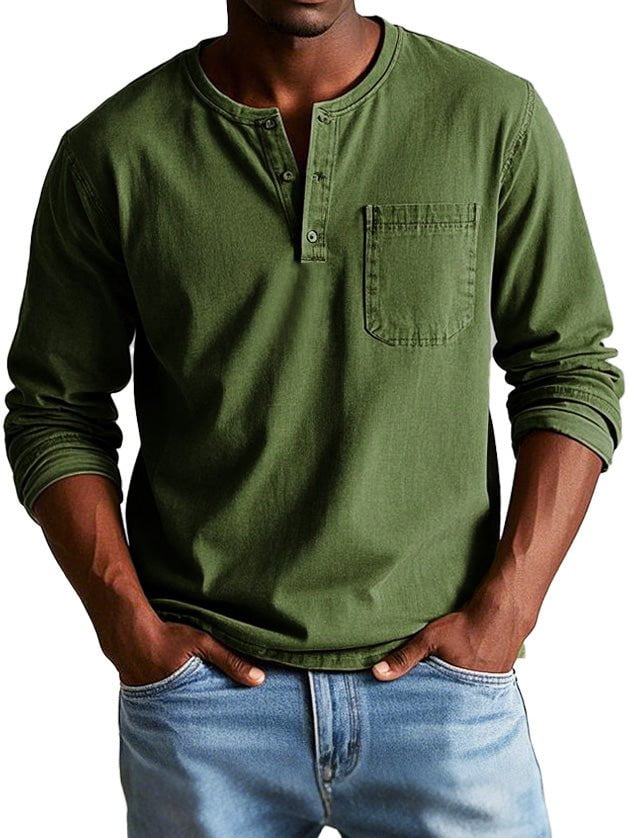 Lenoir™ - Chemise Vintage à Manches Longues