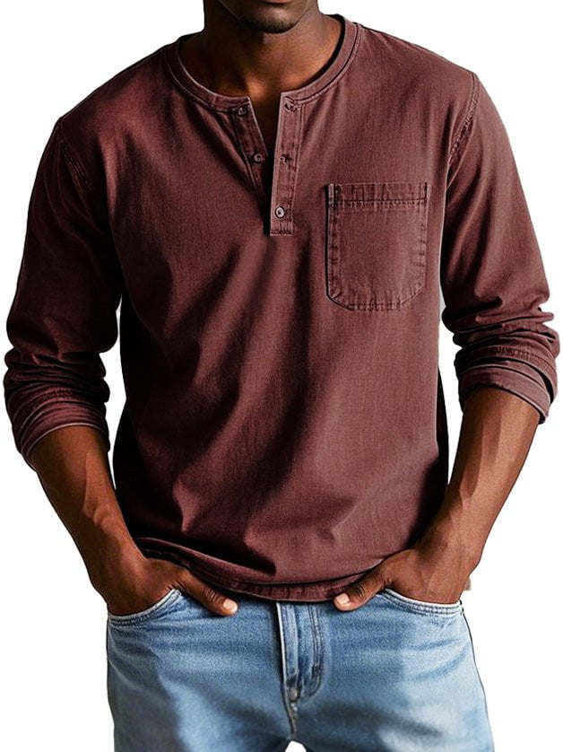 Lenoir™ - Chemise Vintage à Manches Longues