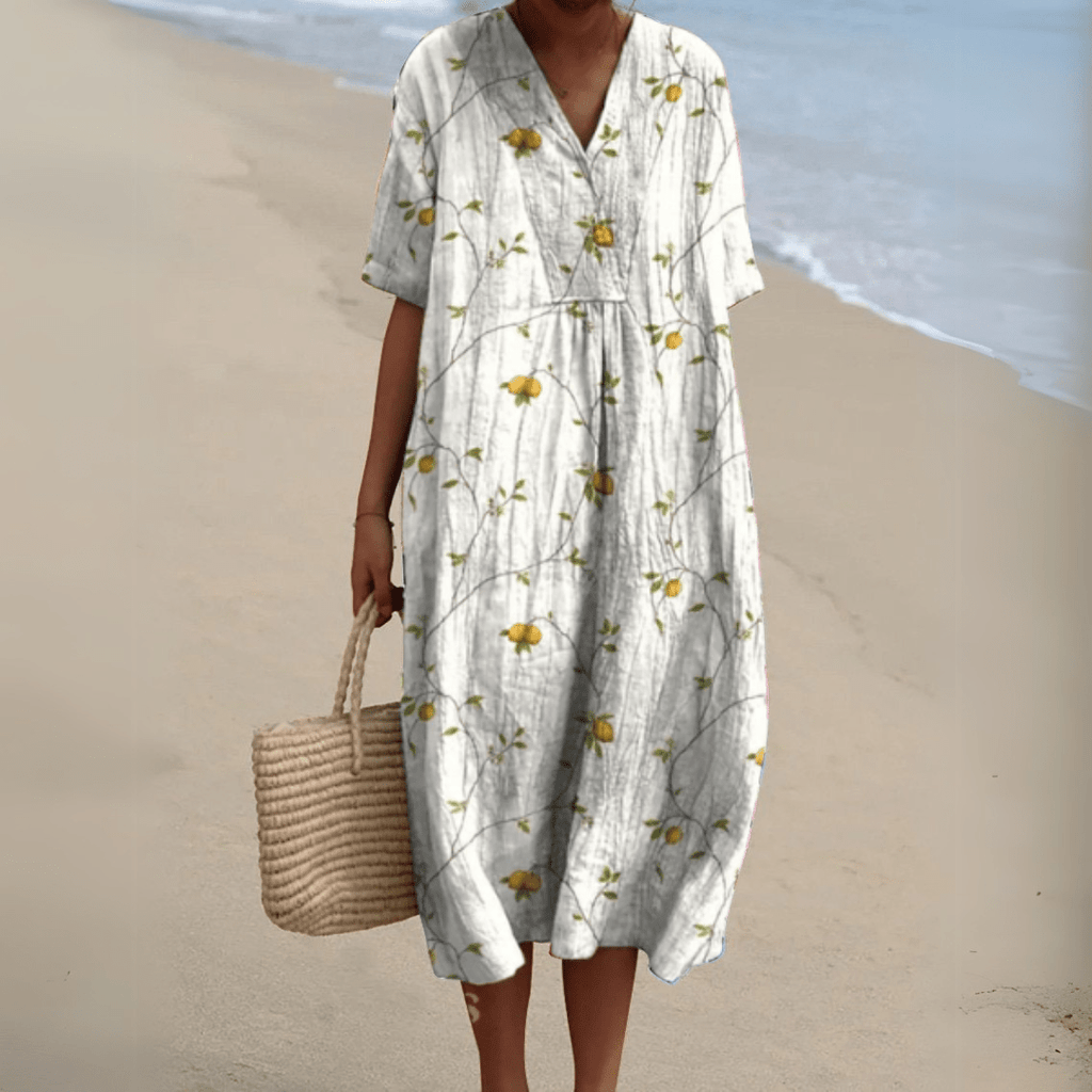 Claire | Robe d’été fleurie à encolure en V élégante