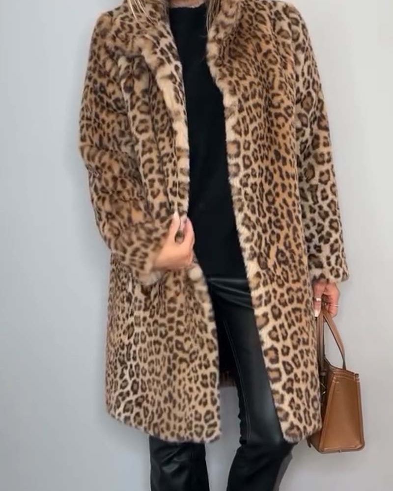 Lenoir | Manteau Long Doux à Motif Léopard