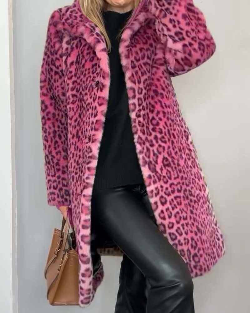 Lenoir | Manteau Long Doux à Motif Léopard