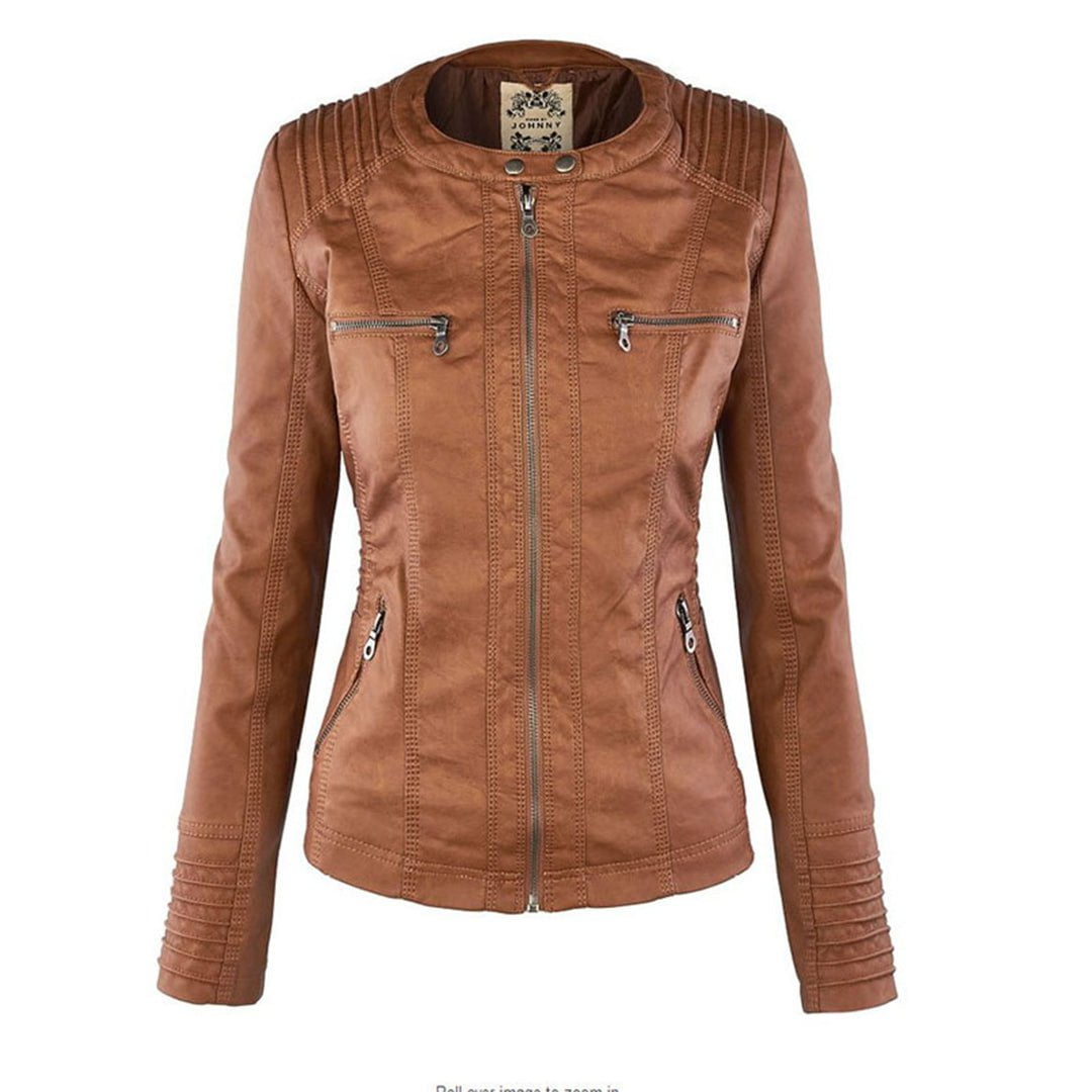 Élodie™ – Veste en cuir cintrée
