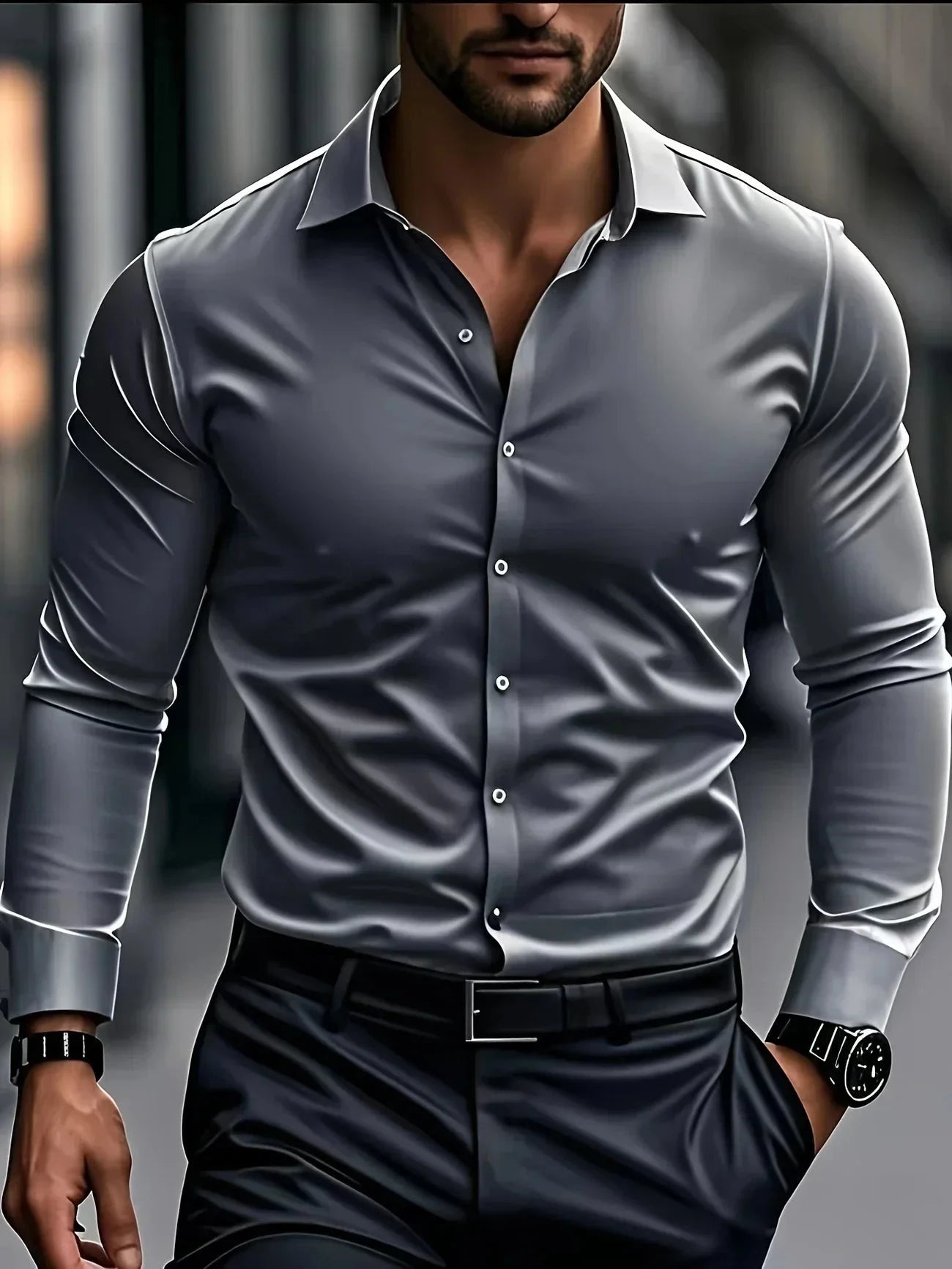 Lenoir™ | Chemise élégante à manches longues avec boutons