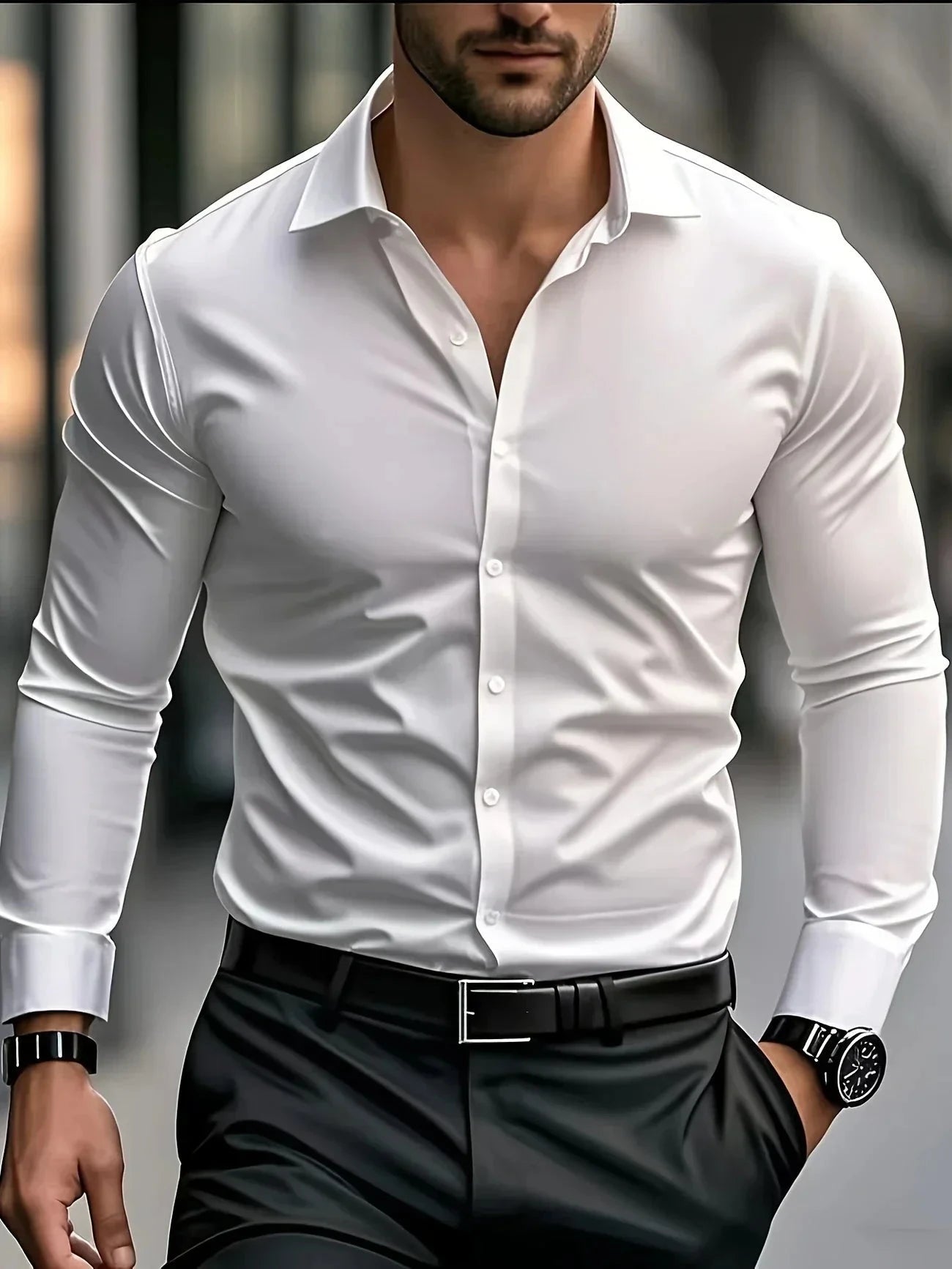 Lenoir™ | Chemise élégante à manches longues avec boutons