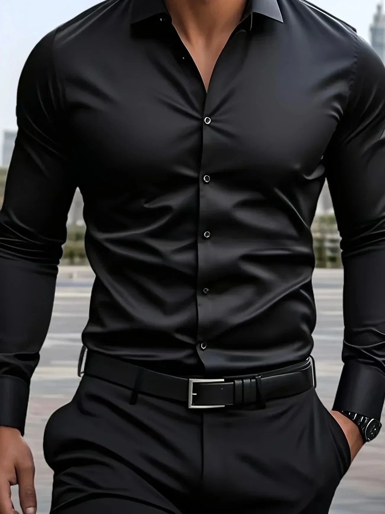 Lenoir™ | Chemise élégante à manches longues avec boutons