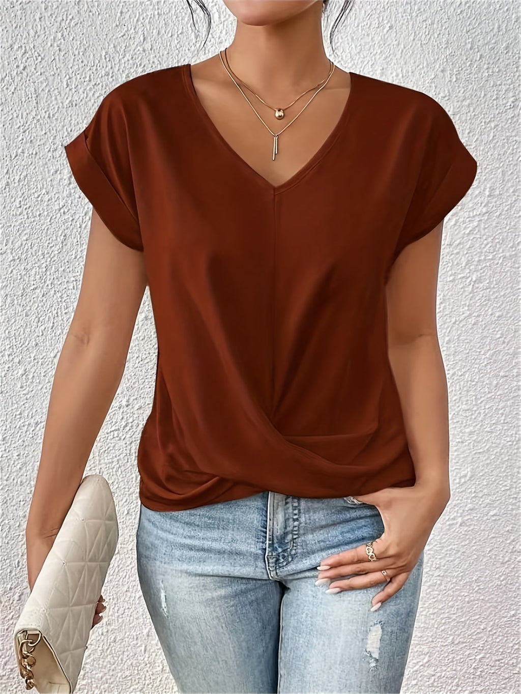 Lenoir™ | T-shirt décontracté avec décolleté en cœur 1 + 1 gratuit !