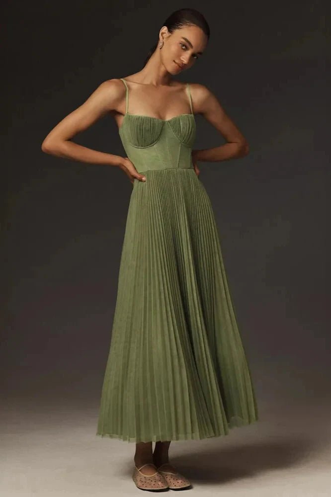 Lenoir™ | ROBE MIDI ÉLÉGANTE PLISSÉE